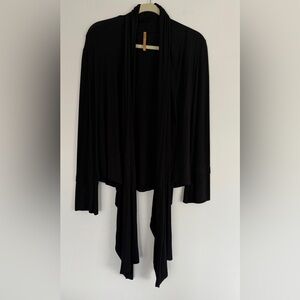 Justified Chic Black Women's Front Tie Lightweight Sweater